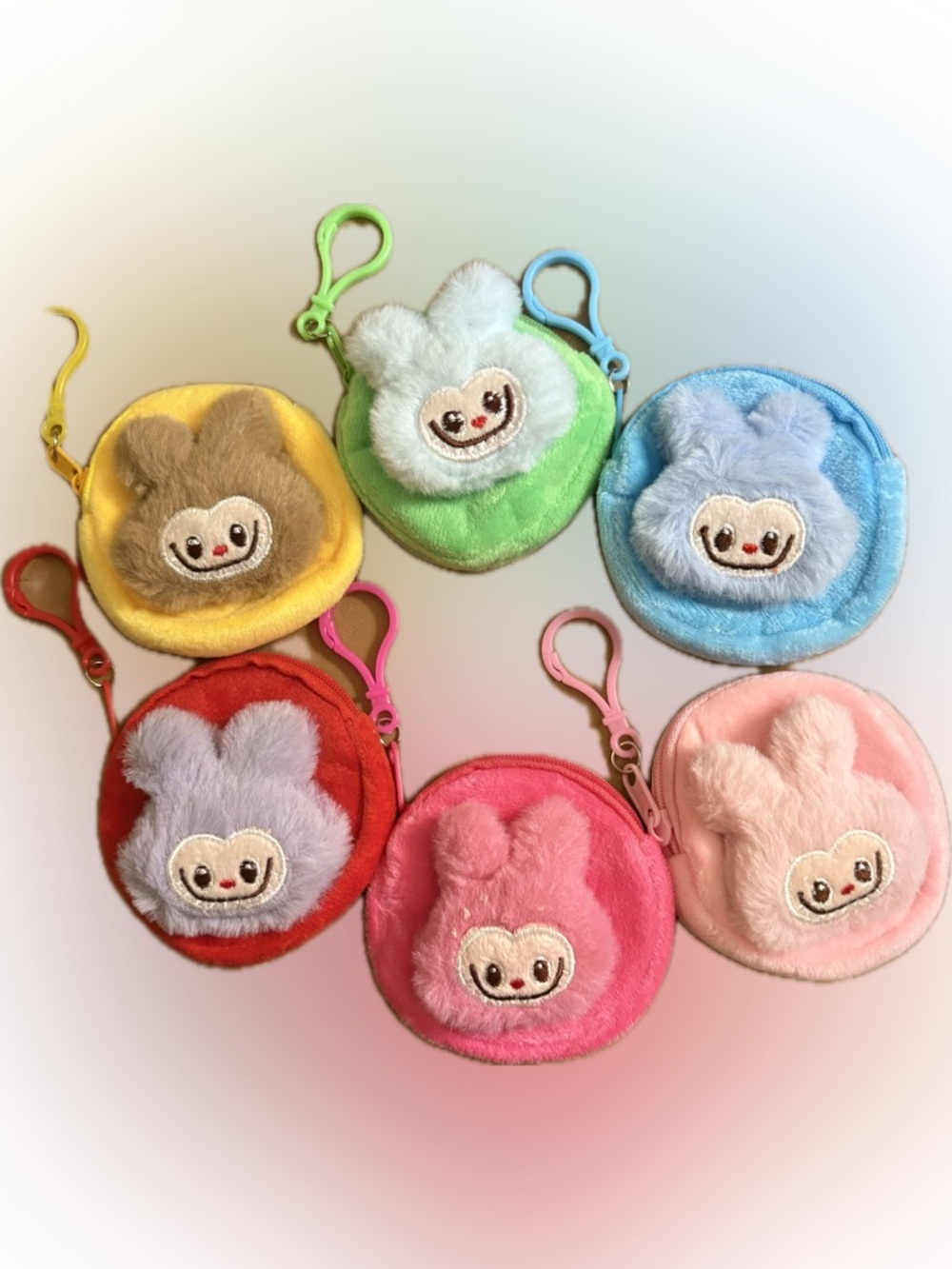 Labubu character plush zipper pouch keychain. Pick 1 color. 🤩Bundle 5 for $20!